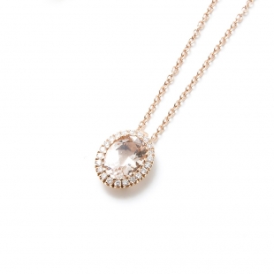 Girocollo Morganite ovale...