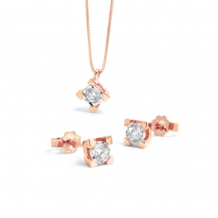 Parure Punto Luce in Oro Rosa