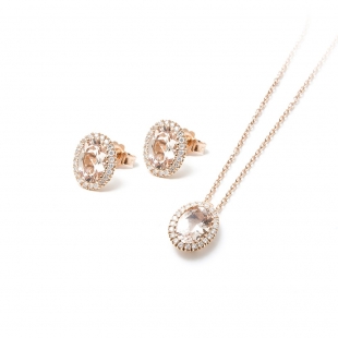 Parure Morganite ovale con...