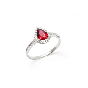 Anello Rubino a Goccia con...