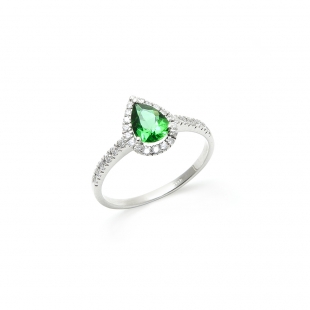 Anello Smeraldo a Goccia...