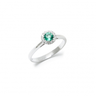 Anello Smeraldo Rotondo con...