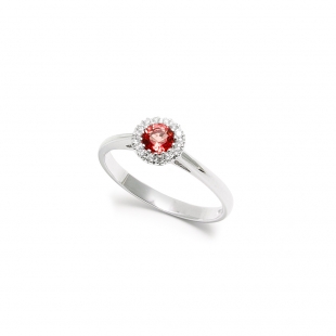 Anello Rubino Rotondo con...
