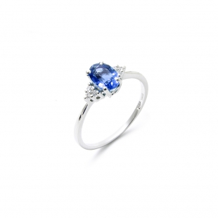 Anello Zaffiro blu Ovale...