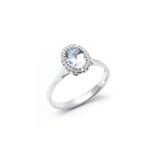 Anello Acqua Marina Ovale...