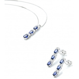Parure Zaffiro blu e Diamanti