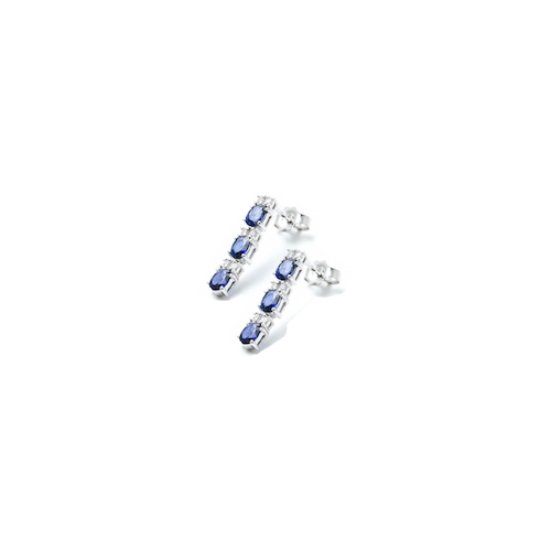 Orecchini Zaffiro blu e Diamanti